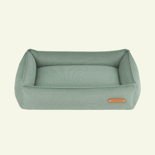Bosca | Panier pour chien bords hauts, housse amovible et mousse respirante - Jean - Poil - Vert clair