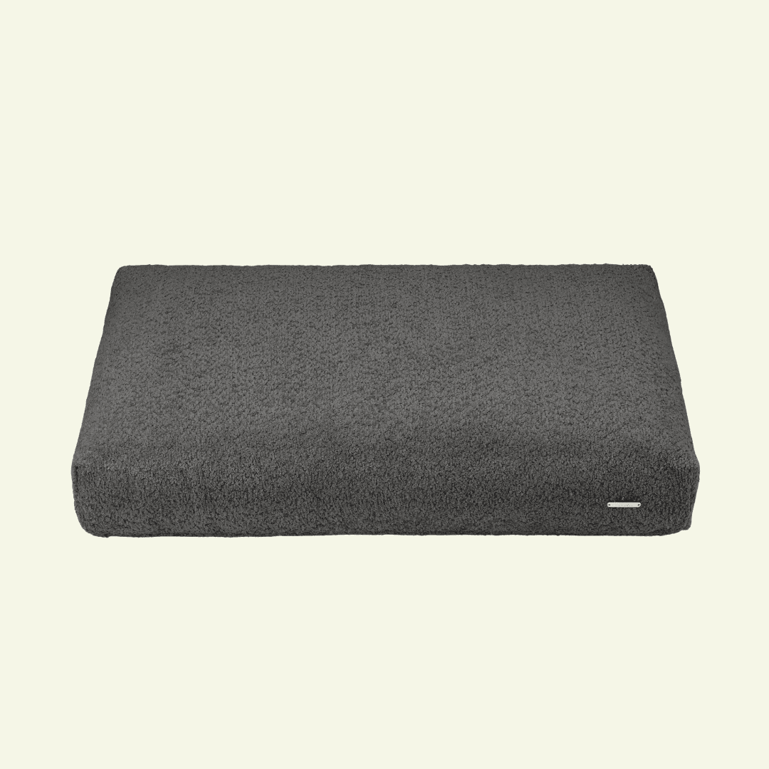 Buklaa | Coussin orthopédique pour chien en bouclette - Jean - Poil - Anthracite