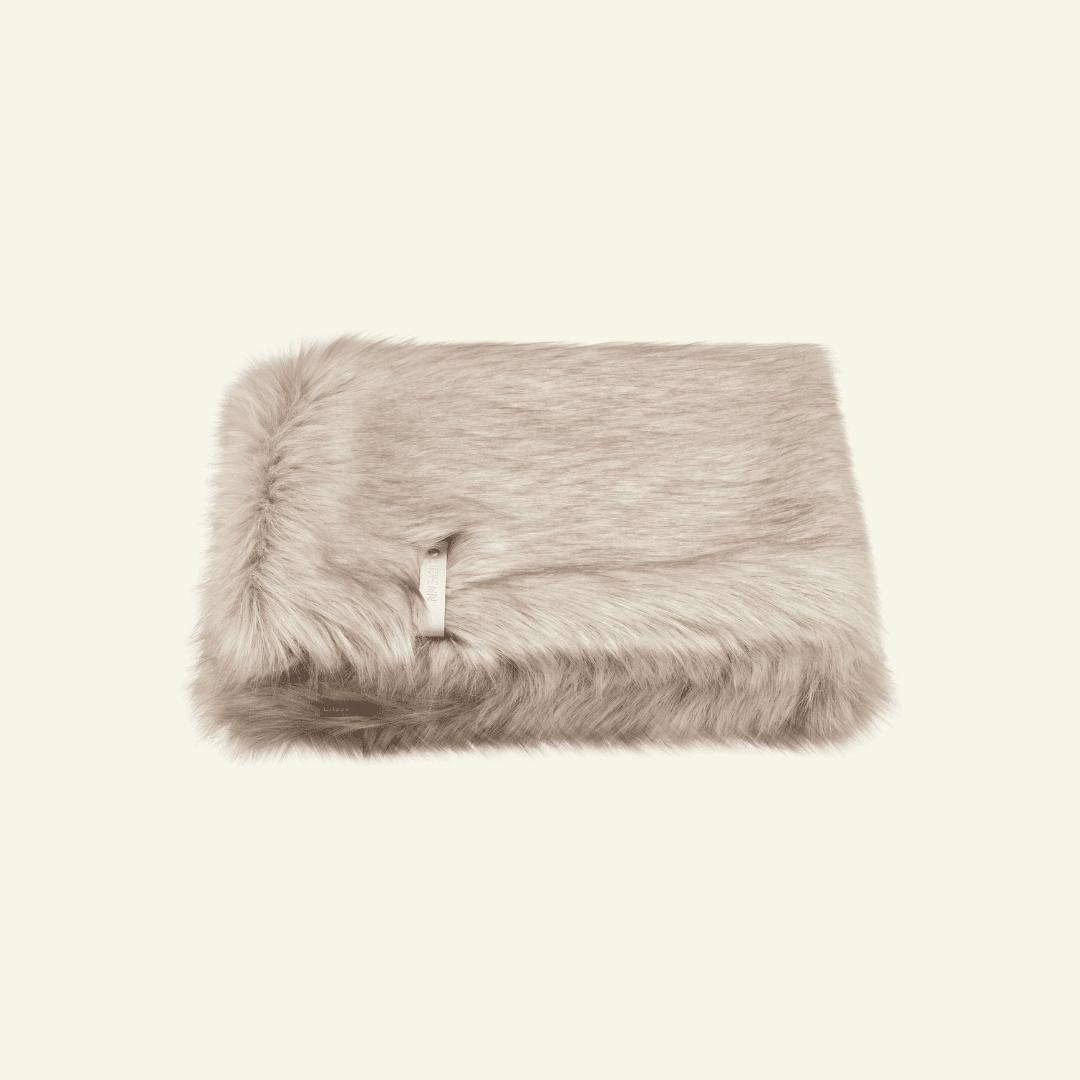 Föra | Couverture blanche, double face douce et chaude pour chat - Jean - Poil - Greige