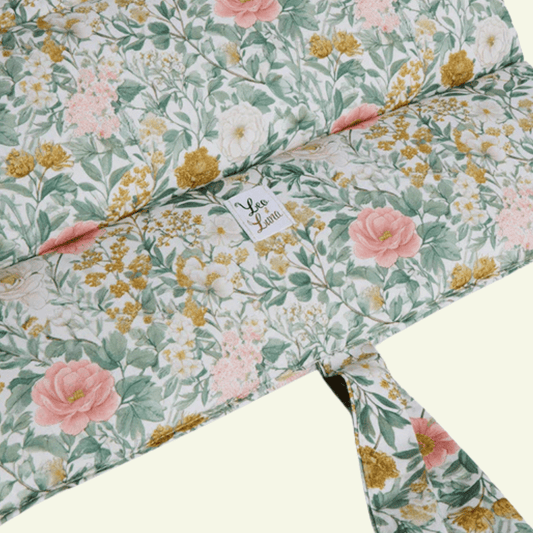 Magnolia | Tapis de voyage enroulable à fleurs - fabrication artisanale - Jean - Poil - XS