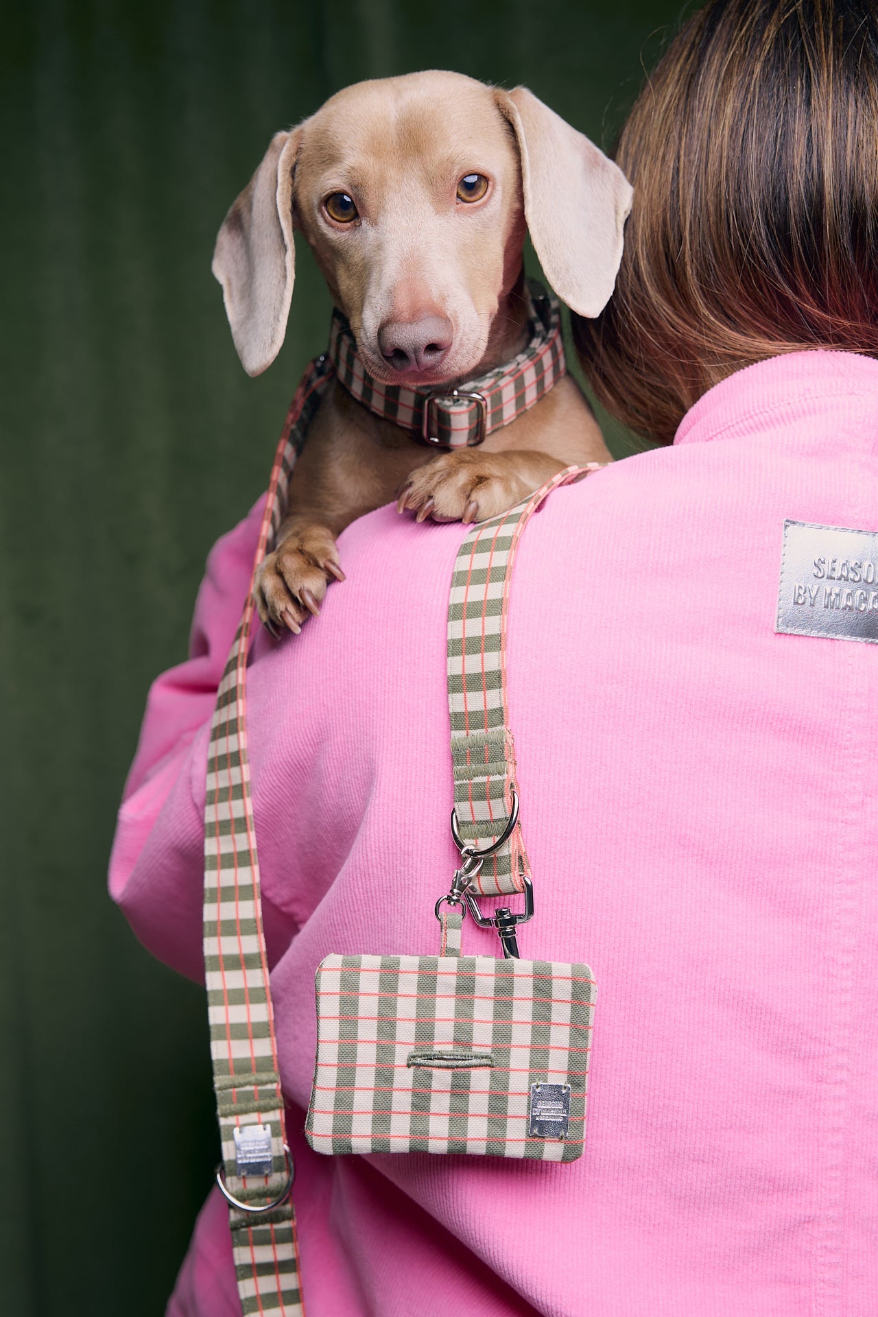 Matcha | Distributeur de sacs pour chien motif géométrique - Jean - Poil -