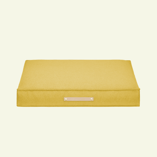 Movik | Matelas orthopédique pour chien - Jean - Poil - Jaune