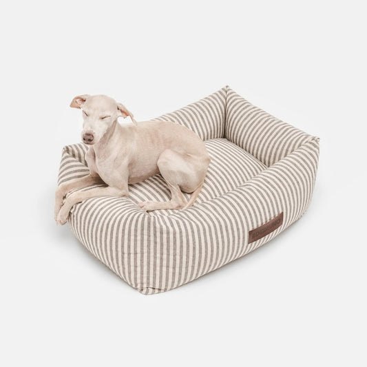 Puglia | Panier pour chien à rayures, fait main - Jean - Poil - S