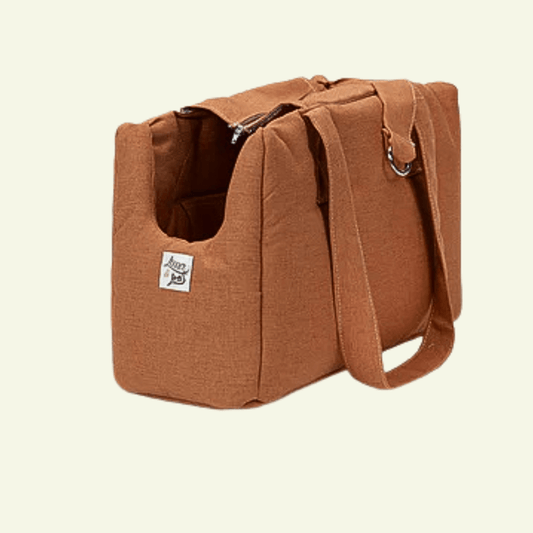 Soft | Sac de transport en tissus doux avec ou sans bouclette - fabrication artisanale - Jean - Poil - Marron