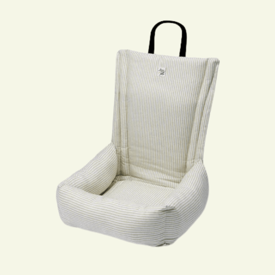 Striscia | Siège - auto en coton - fabrication artisanale - Jean - Poil - Vert