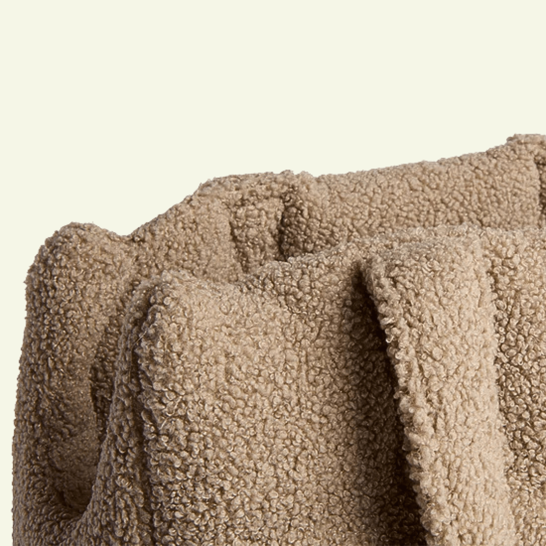 Teddy | Sac de transport en bouclette - fabrication artisanale - Jean - Poil - Rose