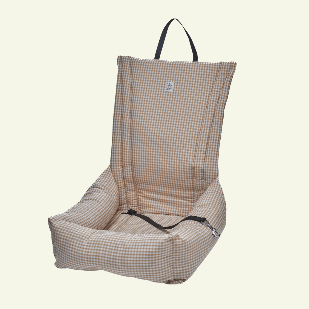 Vichy | Siège auto pour chien et chat - fabrication artisanale italienne (11 coloris) - Jean - Poil - Beige
