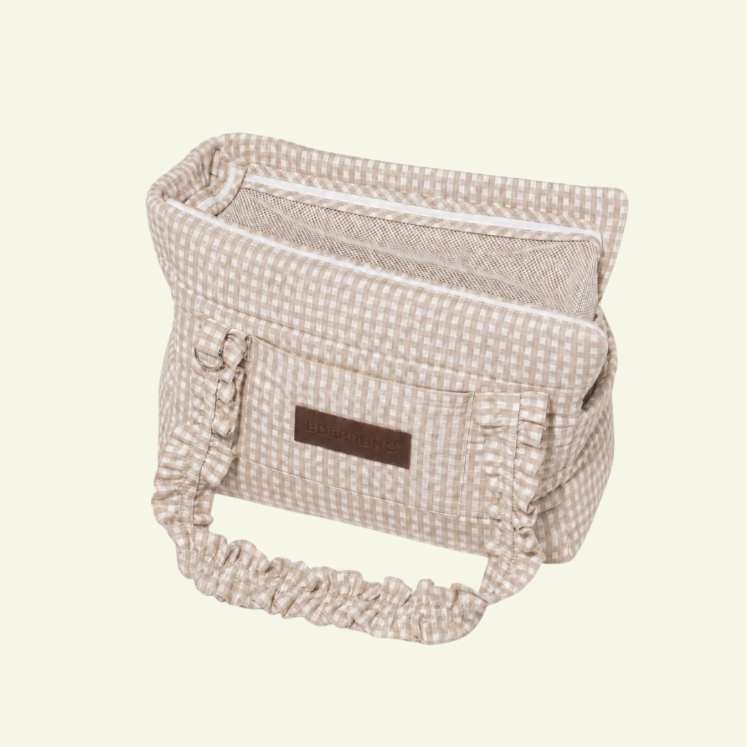 Cabas | Sac de transport pour chien & chat vichy beige, normé transports