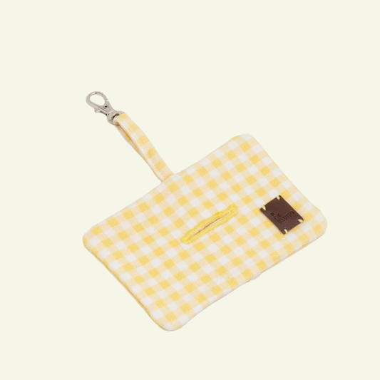Bouton d'or | Poop bag à carreaux jaunes