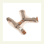 Roméo | Harnais Chest pour chien, motif pied de poule marron, fait main - Jean-Poil