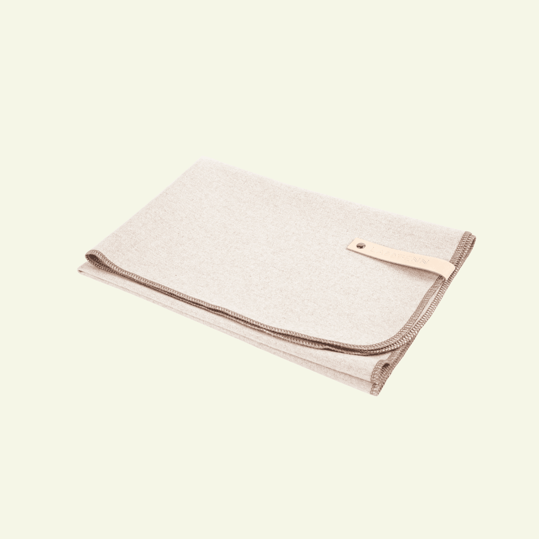 Asnen | Couverture en laine naturelle chaude et élégante pour chien - Jean - Poil - Beige