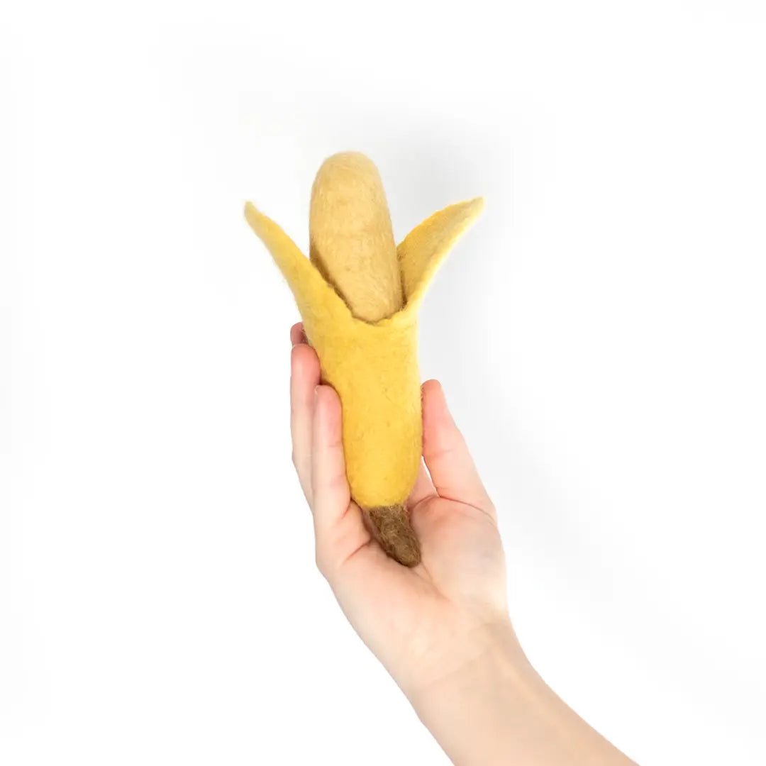 Banane | Jouet en feutre de laine naturel - Jean - Poil - 