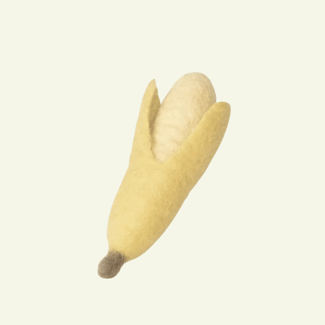 Banane | Jouet en feutre de laine naturel - Jean - Poil - 