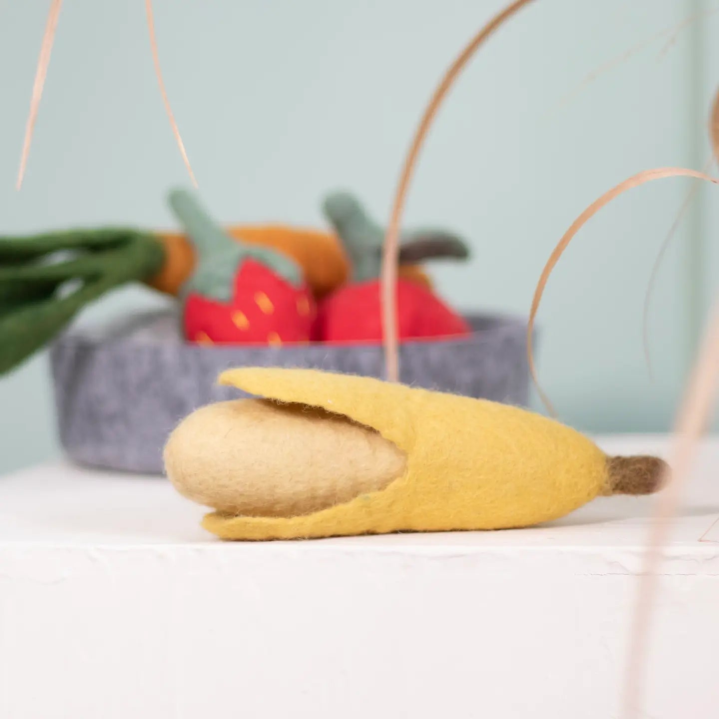 Banane | Jouet en feutre de laine naturel - Jean - Poil - 