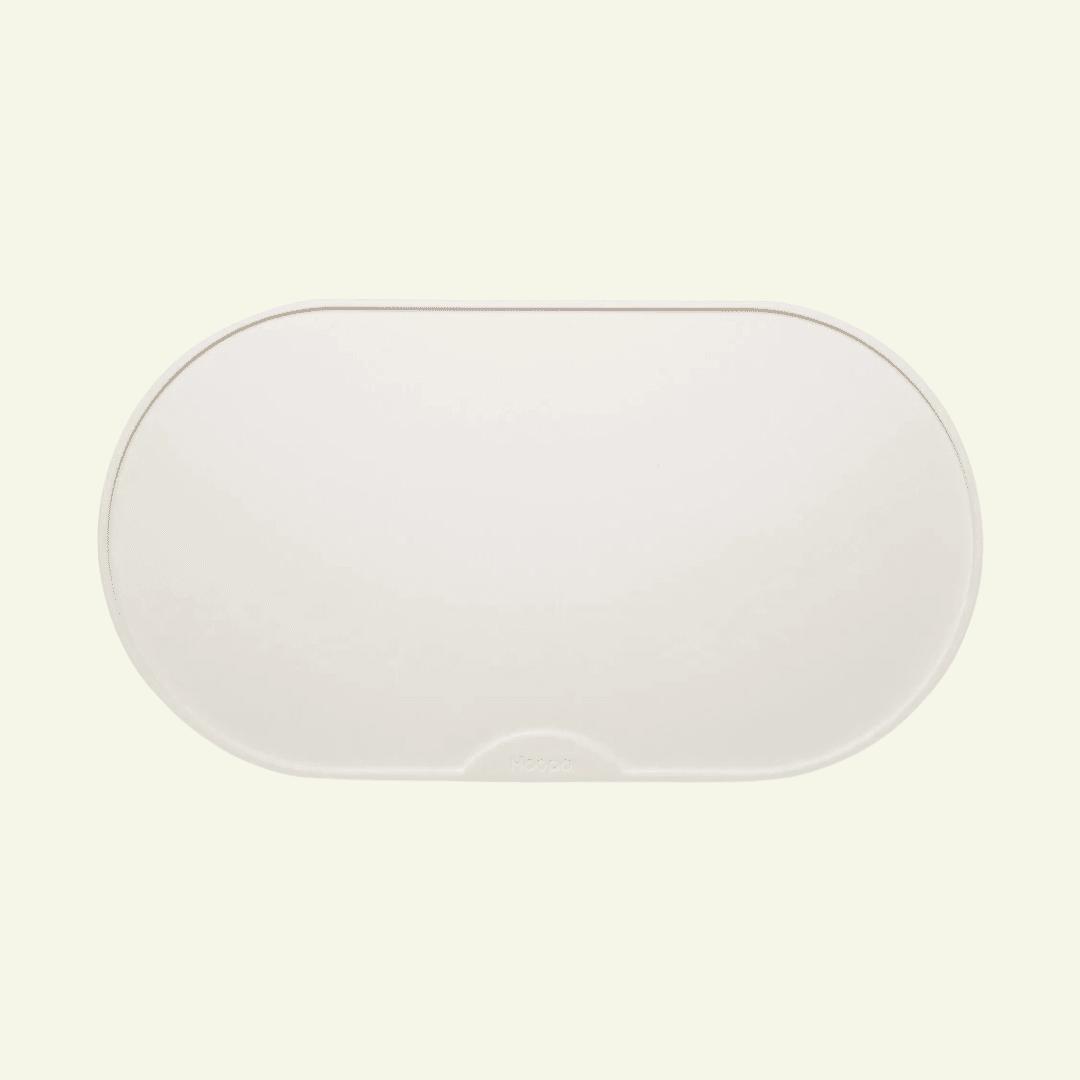 Base | Set de table antidérapant en silicone pour chat - Jean - Poil - Blanc