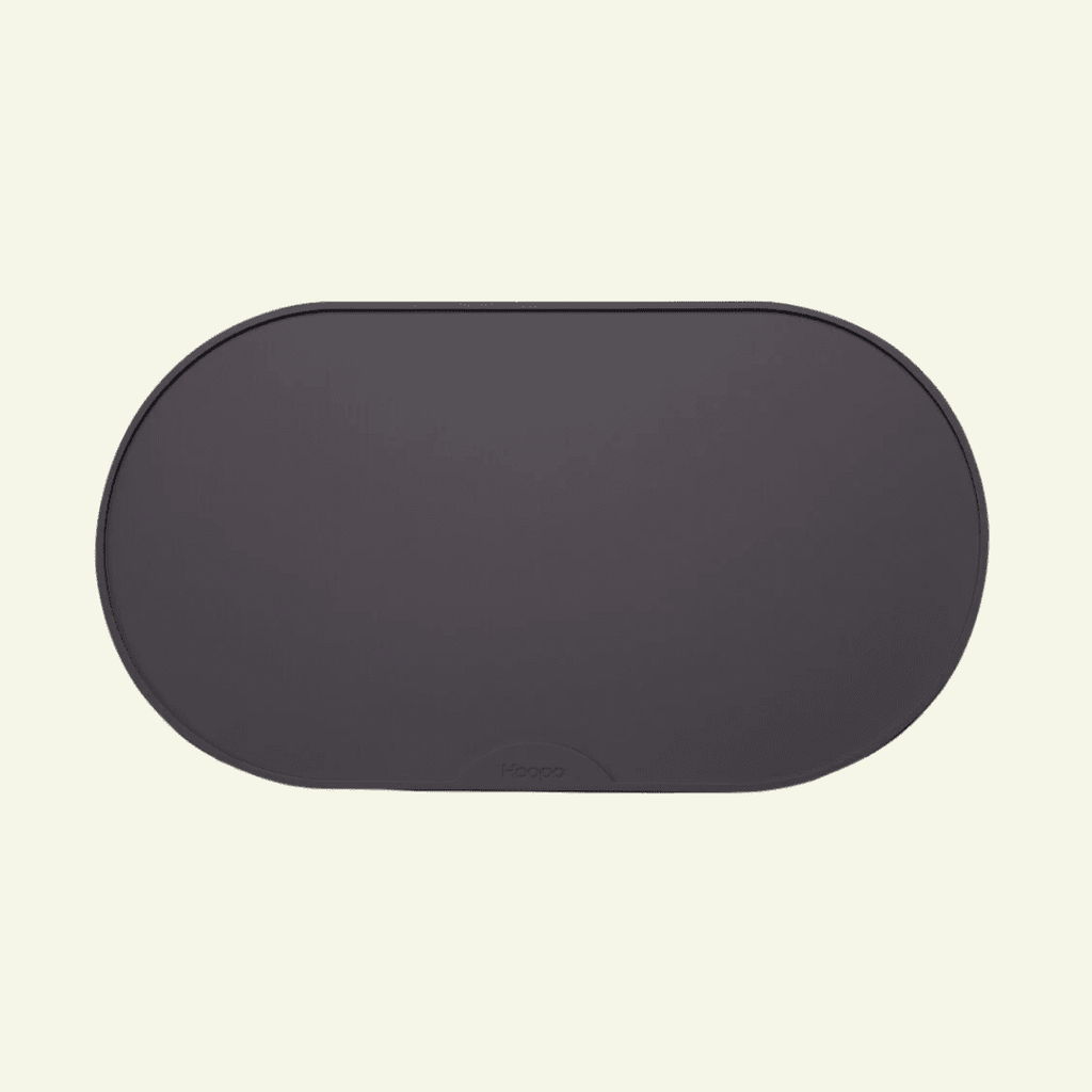 Base | Set de table antidérapant en silicone pour chat - Jean - Poil - Gris