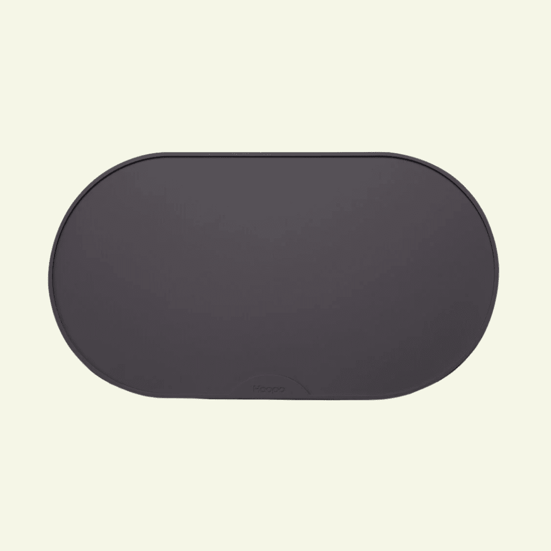 Base | Set de table antidérapant en silicone pour chat - Jean - Poil - Gris