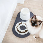 Base | Set de table antidérapant en silicone pour chat - Jean - Poil - Rose