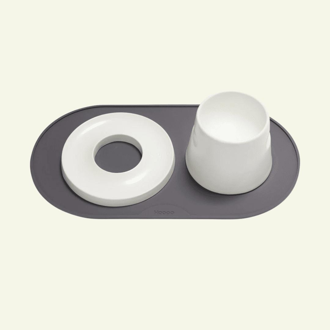 Base | Set de table antidérapant en silicone pour chat - Jean - Poil - Rose
