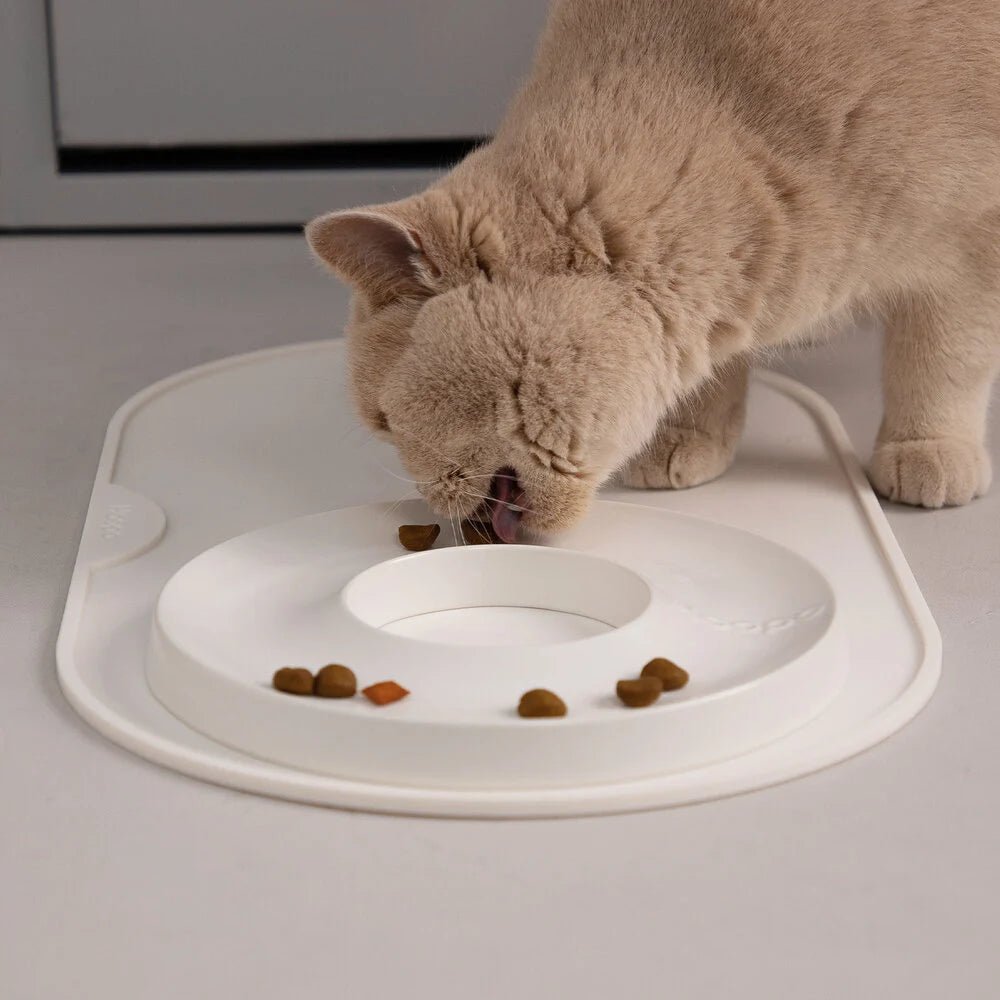 Base | Set de table antidérapant en silicone pour chat - Jean - Poil - Rose