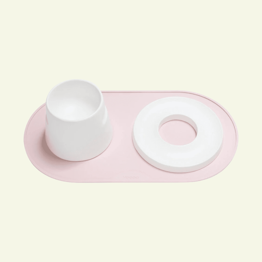 Base | Set de table antidérapant en silicone pour chat - Jean - Poil - Rose
