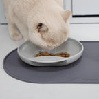 Base | Set de table antidérapant en silicone pour chat - Jean - Poil - Rose