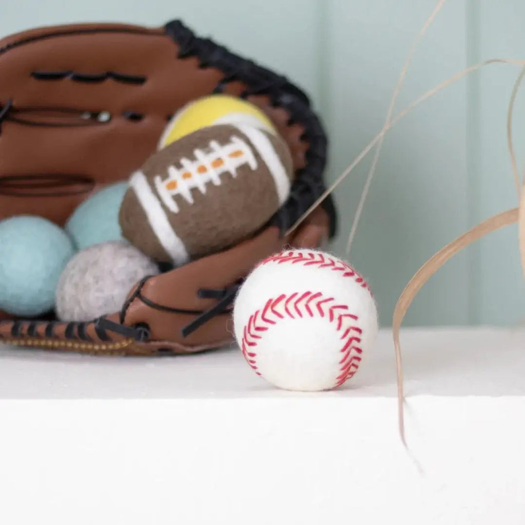 Baseball | Jouet en feutre de laine naturel - Jean - Poil - 