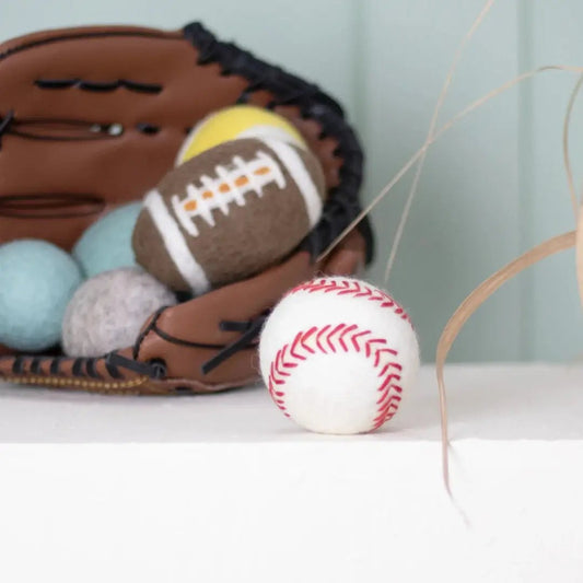 Baseball | Jouet en feutre de laine naturel - Jean - Poil - 