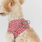 Basic | Harnais wrap pour chien en tissu vichy fait main - Jean-Poil - Rouge