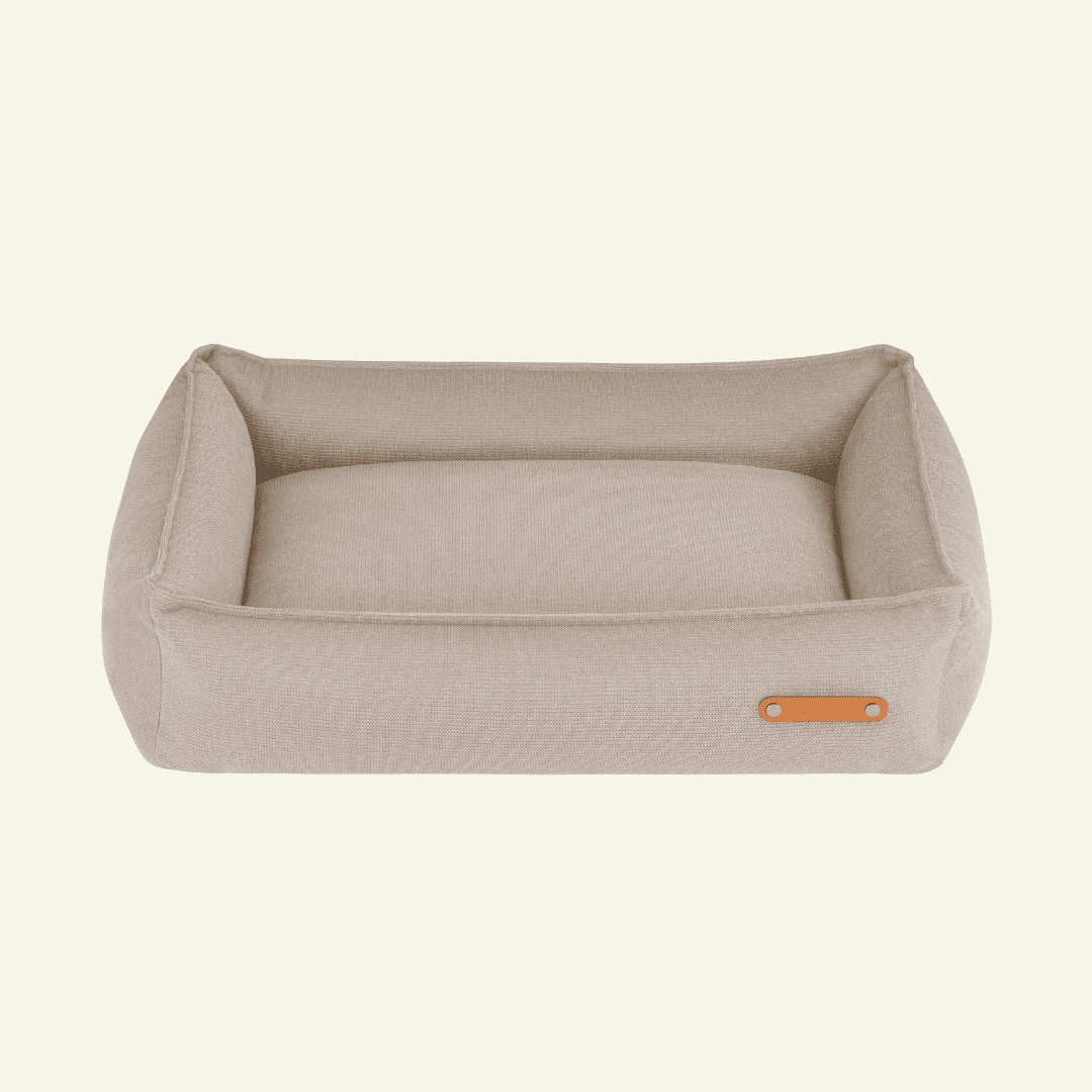 Bosca | Panier pour chien bords hauts, housse amovible et mousse respirante - Jean - Poil - Beige