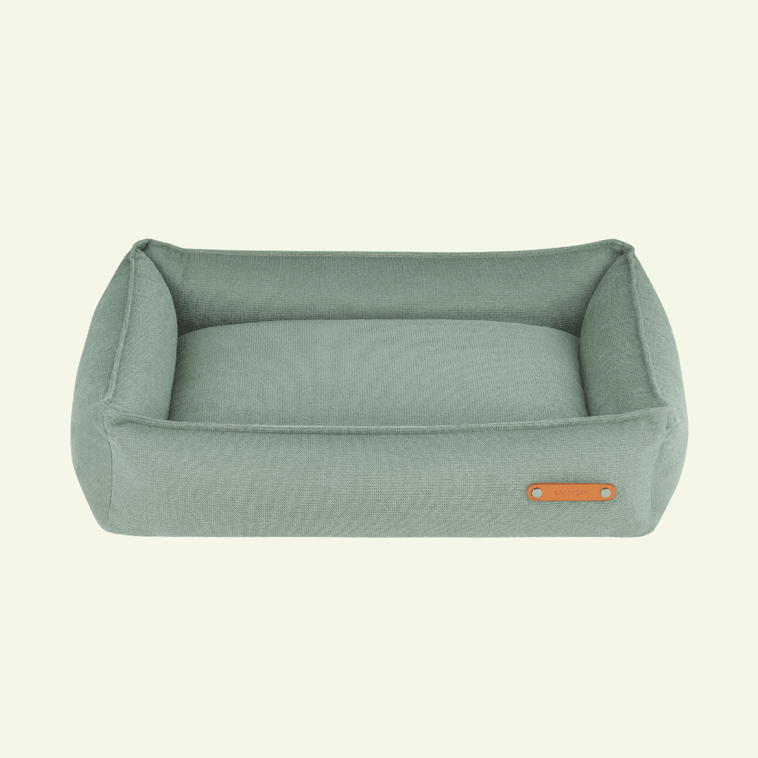 Bosca | Panier pour chien bords hauts, housse amovible et mousse respirante - Jean - Poil - Vert clair