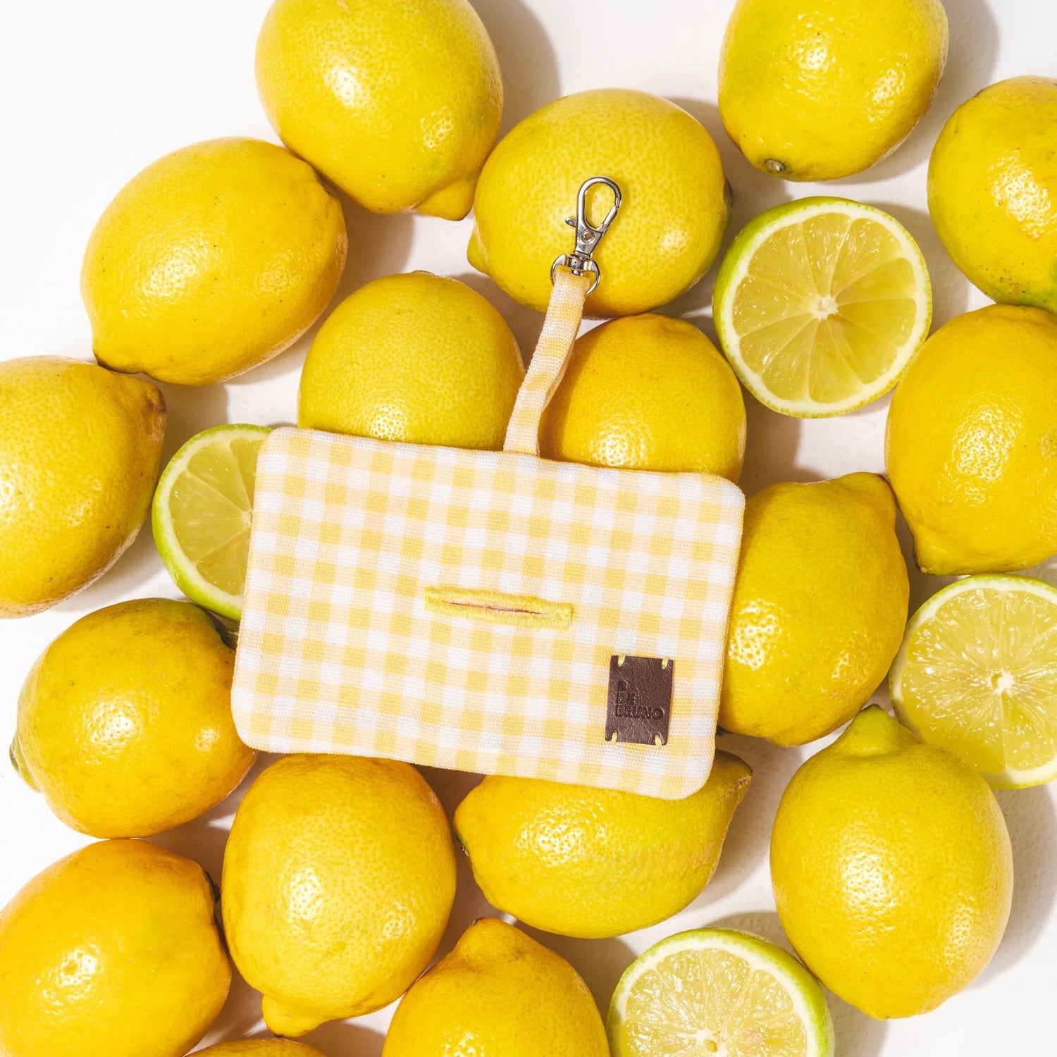 Bouton d'or | Poop bag à carreaux jaunes - Jean - Poil - 