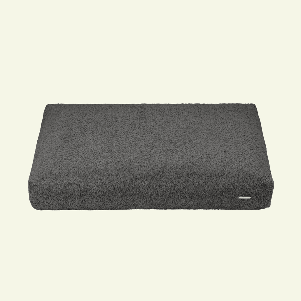 Buklaa | Coussin orthopédique pour chien en bouclette - Jean - Poil - Anthracite