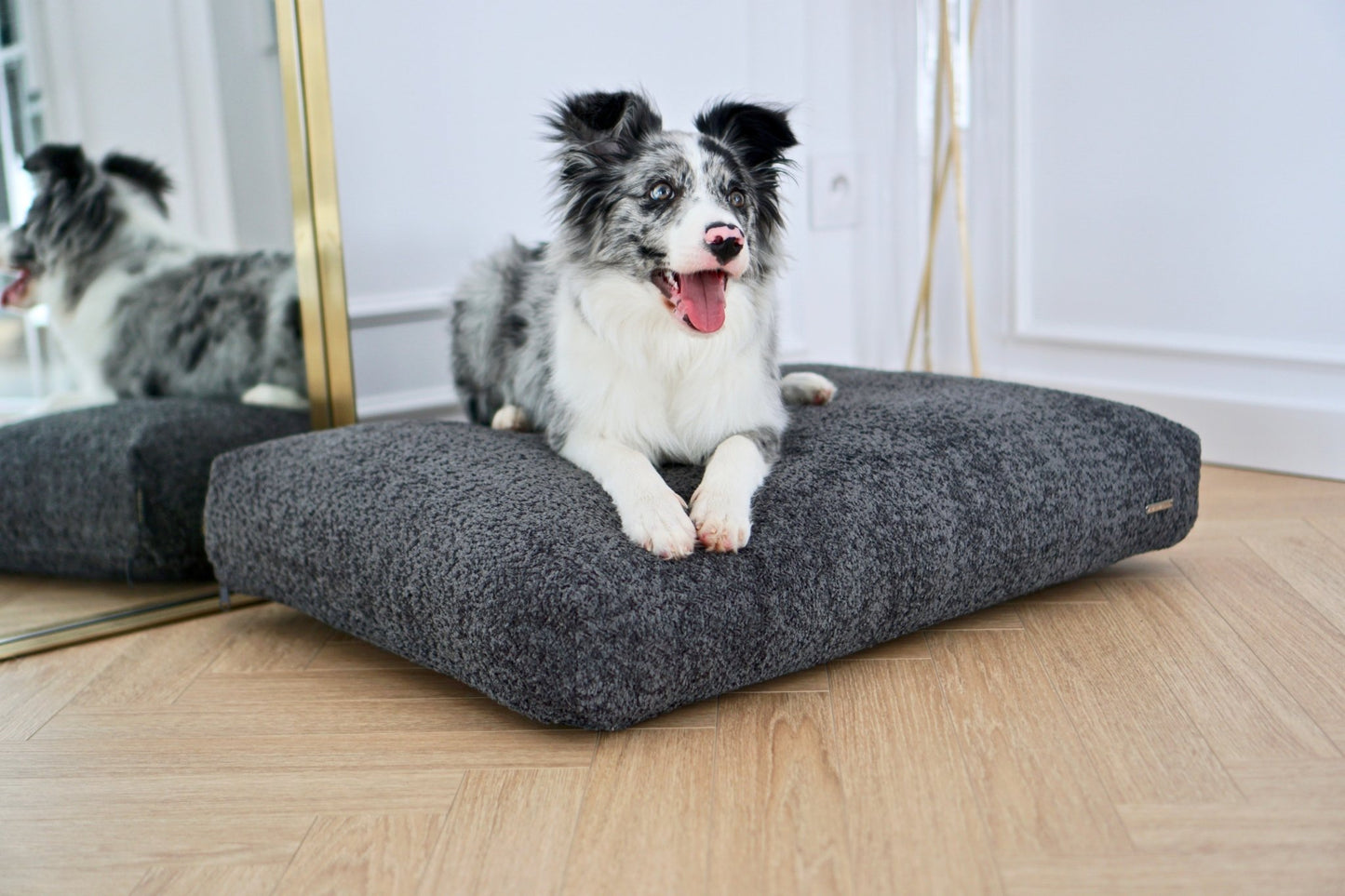Buklaa | Coussin orthopédique pour chien en bouclette - Jean - Poil - Beige