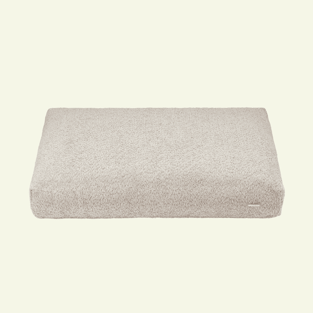 Buklaa | Coussin orthopédique pour chien en bouclette - Jean - Poil - Beige