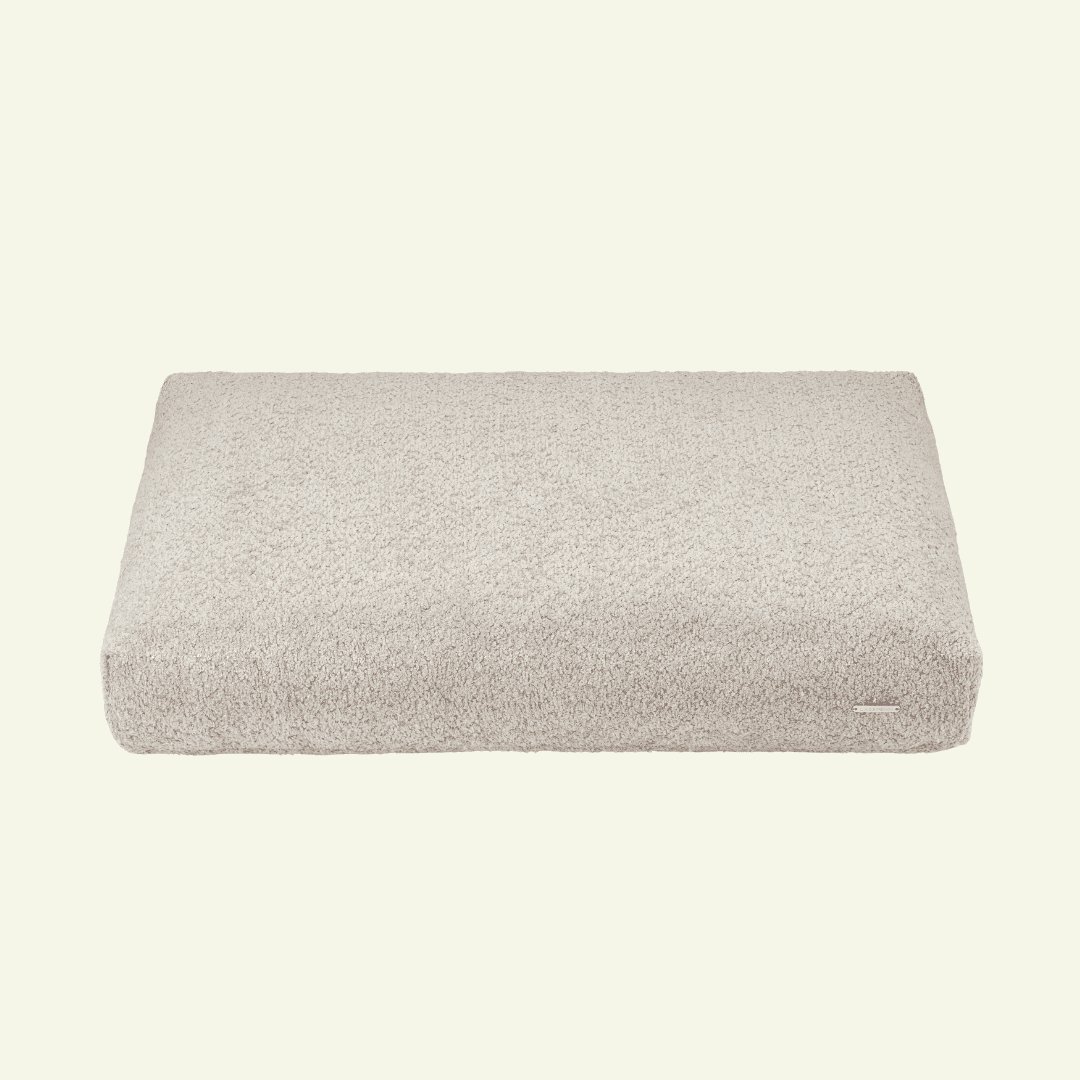 Buklaa | Coussin orthopédique pour chien en bouclette - Jean - Poil - Beige