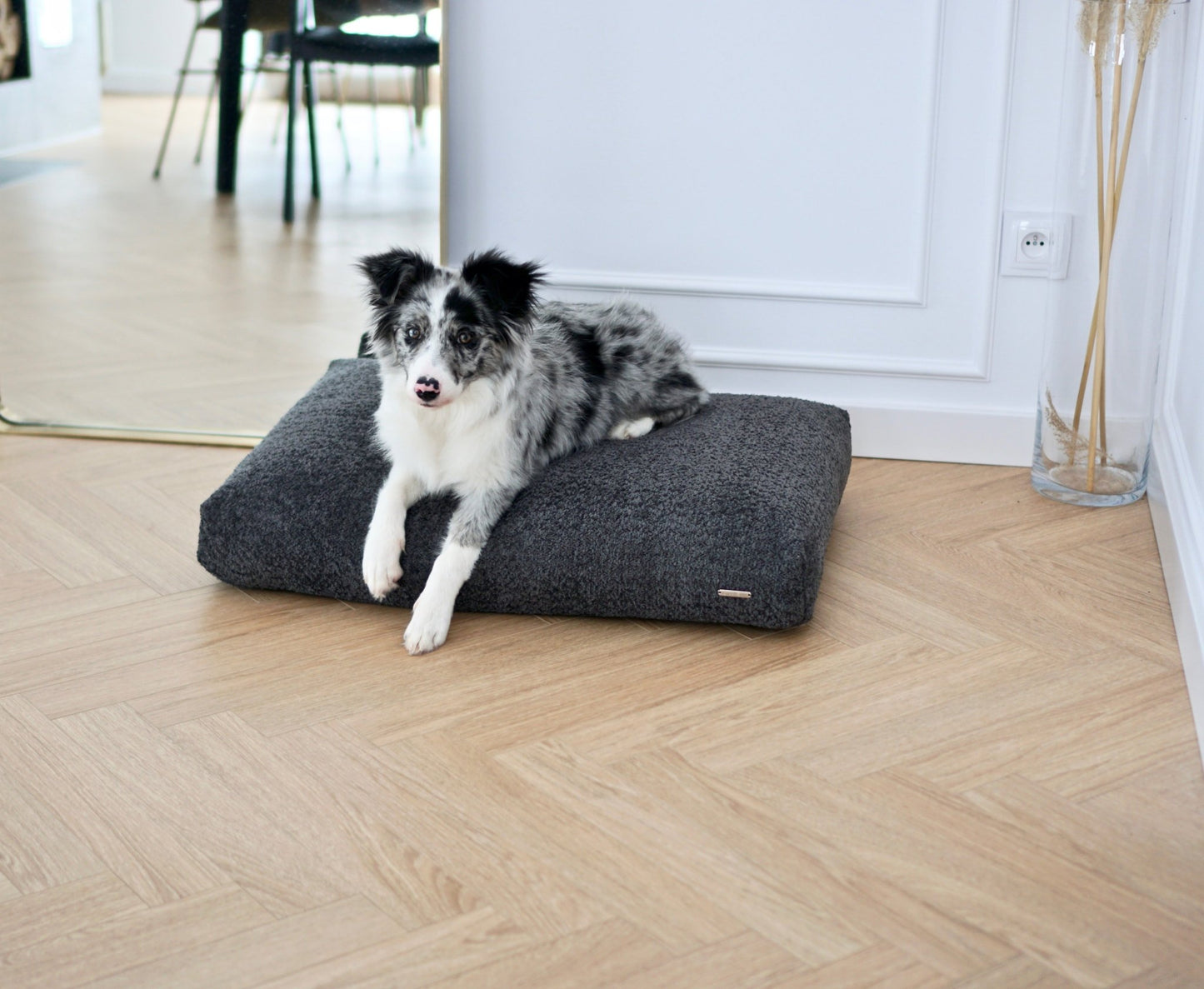 Buklaa | Coussin orthopédique pour chien en bouclette - Jean - Poil - Beige