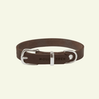 Butter | Collier pour chien en cuir & acier - Jean - Poil - Marron