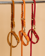 Butter | Collier pour chien en cuir & laiton massif - Jean - Poil - Bleu marine