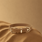 Butter | Collier pour chien en cuir & laiton massif - Jean - Poil - Bleu marine