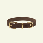 Butter | Collier pour chien en cuir & laiton massif - Jean - Poil - Marron