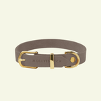 Butter | Collier pour chien en cuir & laiton massif - Jean - Poil - Taupe