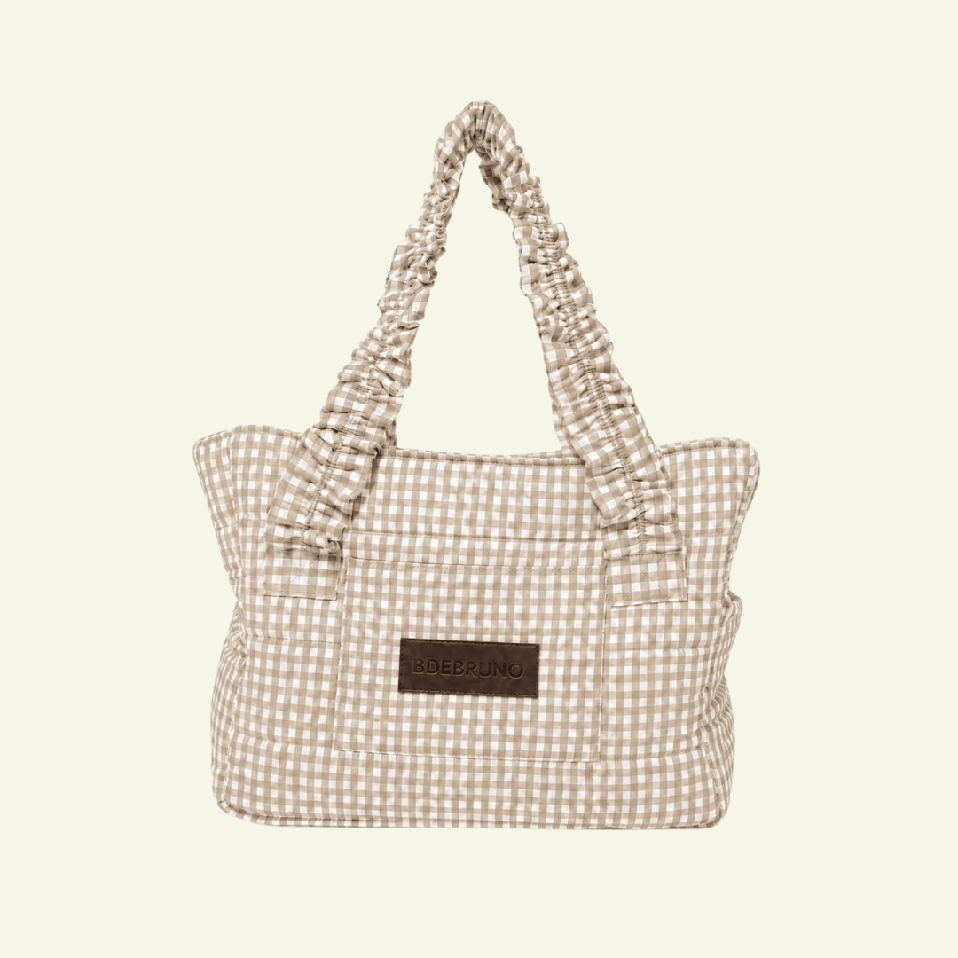 Cabas | Sac de transport pour chien & chat vichy beige, normé transports - Jean-Poil -