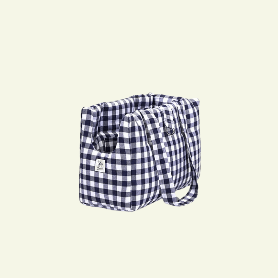 Caro | Sac de transport en coton - fabrication artisanale - Jean - Poil - Bleu marine