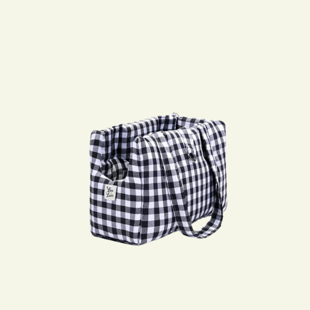 Caro | Sac de transport en coton - fabrication artisanale - Jean - Poil - Gris