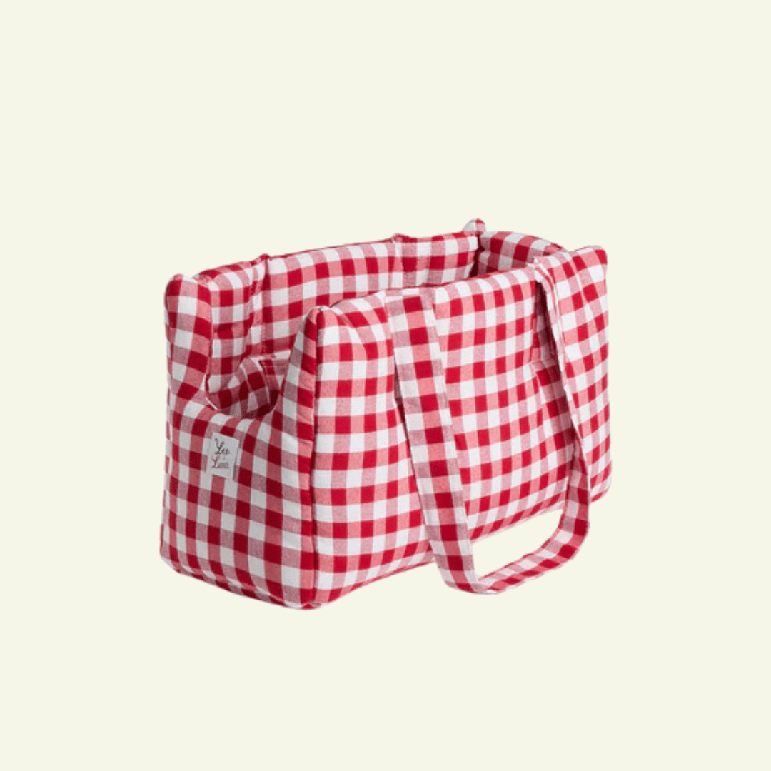 Caro | Sac de transport en coton - fabrication artisanale - Jean - Poil - Rouge