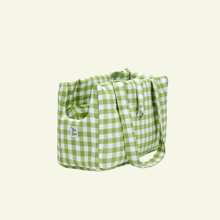 Caro | Sac de transport en coton - fabrication artisanale - Jean - Poil - Vert clair