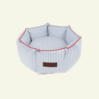 Cascais Cupcake | Panier rond pour chien rayé bleu et blanc, fait main - Jean-Poil - S