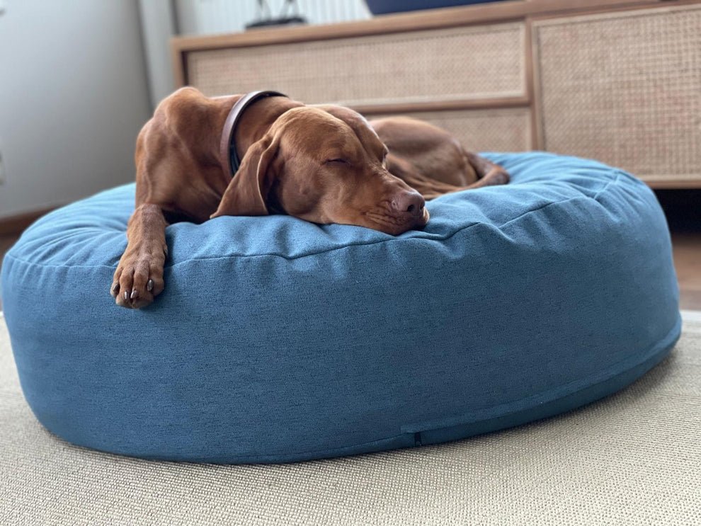 Cloud | Pouf design confortable pour chien - Jean - Poil - Rose