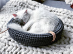 Coco | Panier design pour chat en corde de coton tressée - Jean - Poil - Beige